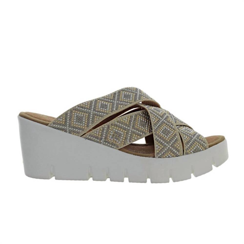 NEW BERNIE MEV women's venti martin wedge sandals in nude